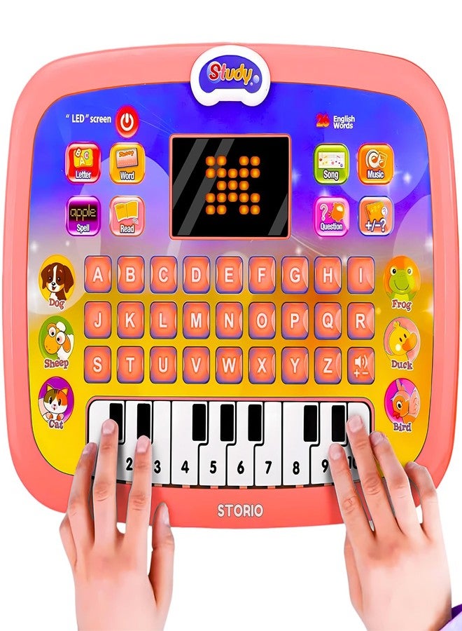 Storio Learning Educational Computer Kids Piano Laptop with Led Screen & Music | Fun Activities Toy Computer Tablet for Kids Toddlers 1 2 3 4 5 6 + Year Old Boy and Girls, Multicolor - Image 1